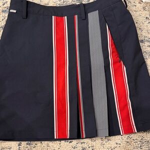 Elegant Black and Red Striped Mini Skirt